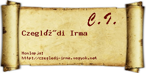Czeglédi Irma névjegykártya