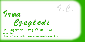 irma czegledi business card